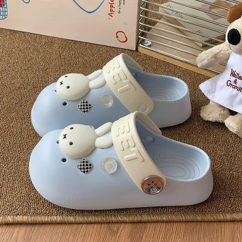 Cartoon Kawaii Miffy Thick-soled Clogs Summer Anti-slip New Style Sandals Fashion Soft Comfortable Good Look Anti-slip Practical