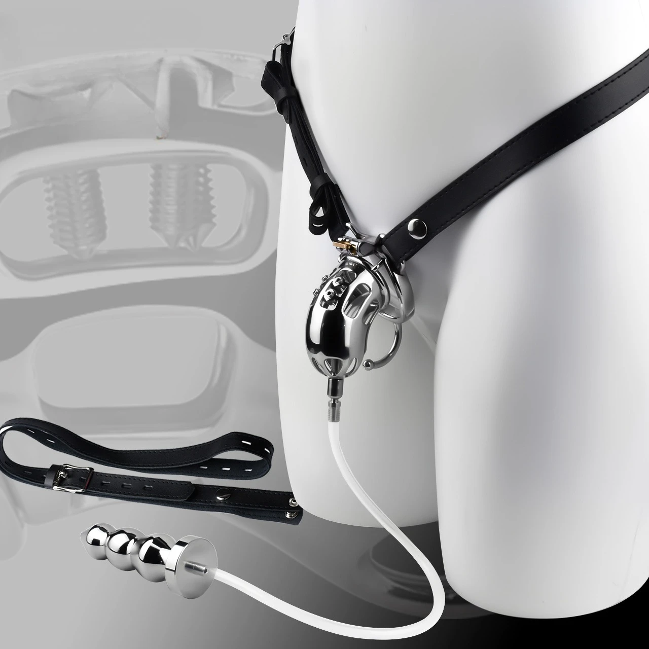 Male Chastity Cage Chastity Belt With Silicone Catheter Cock Lock Penis Rings Metal Anal Plug BDSM Sex Toys For Man view 4