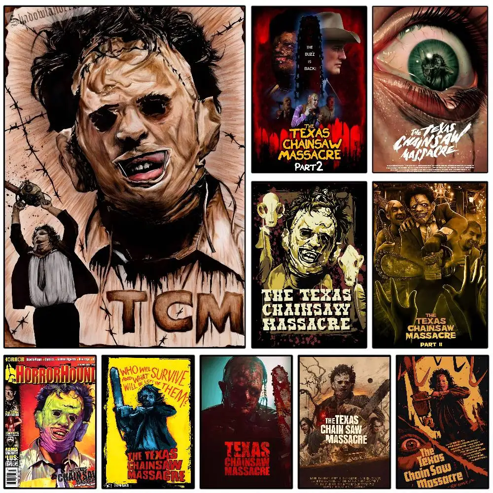 Film The T-Texas Kettensäge M-Massacre Poster HD klebrige Wand wasserdicht Zuhause Wohnzimmer Schlafzimmer Wohnheim Bar ästhetische Dekoration