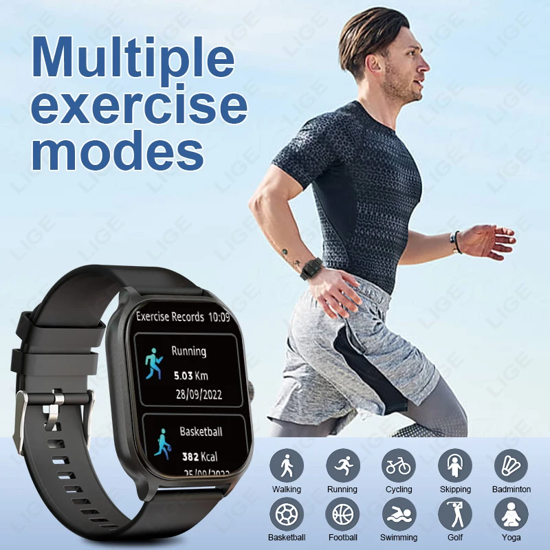 2024 Smart Watch For Men/Women Fitness Tracker 100+ Sports Mode Heart Rate Monitor IP68 Waterproof Smartwatch For Huawei Xiaomi