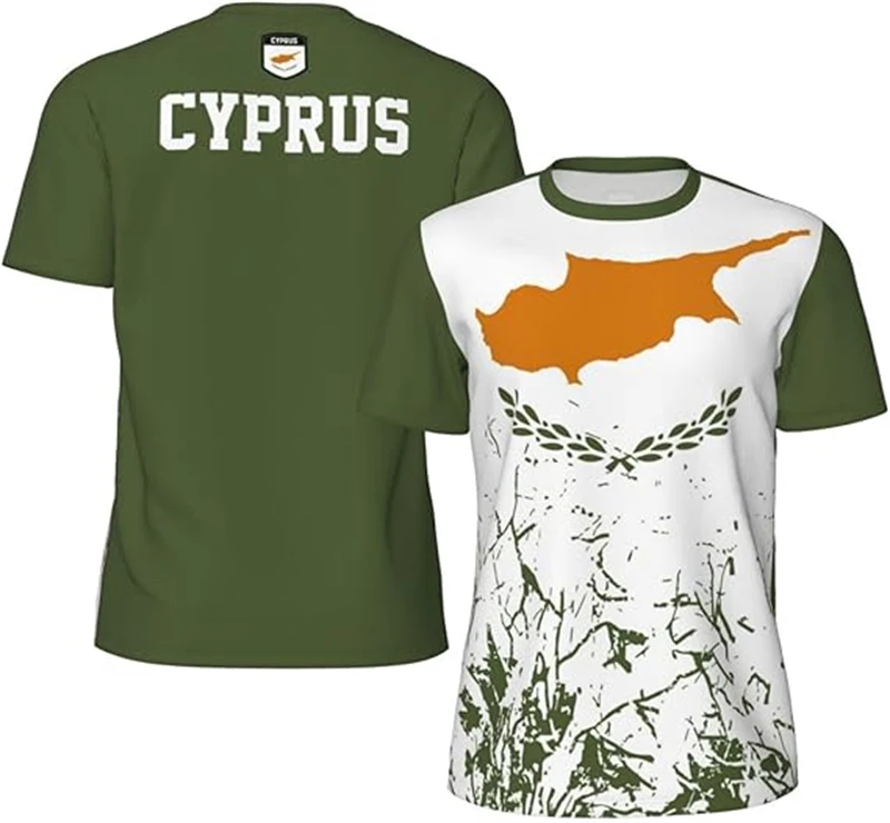 Cyprus National Flag And Emblem 3D Printed Summer Casual T-shirt Short Sleeved Summer Top Cool Men Women T Shirt Y2k Clothes