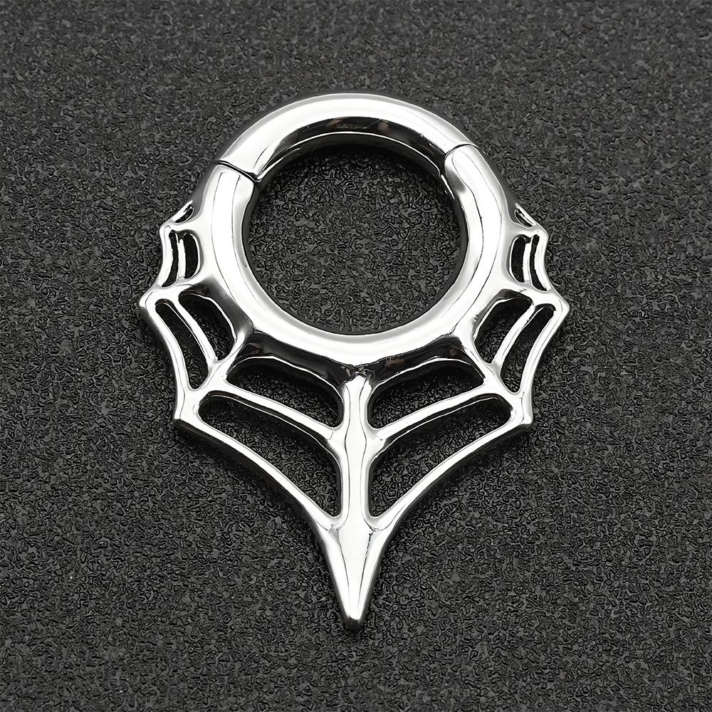 1 шт., большой манометр, магнитная медная перегородка, пирсинг, паутина, кольцо для носа, панк-паутина, серьги-кольца, пирсинг ушей, 4G 5x18 мм