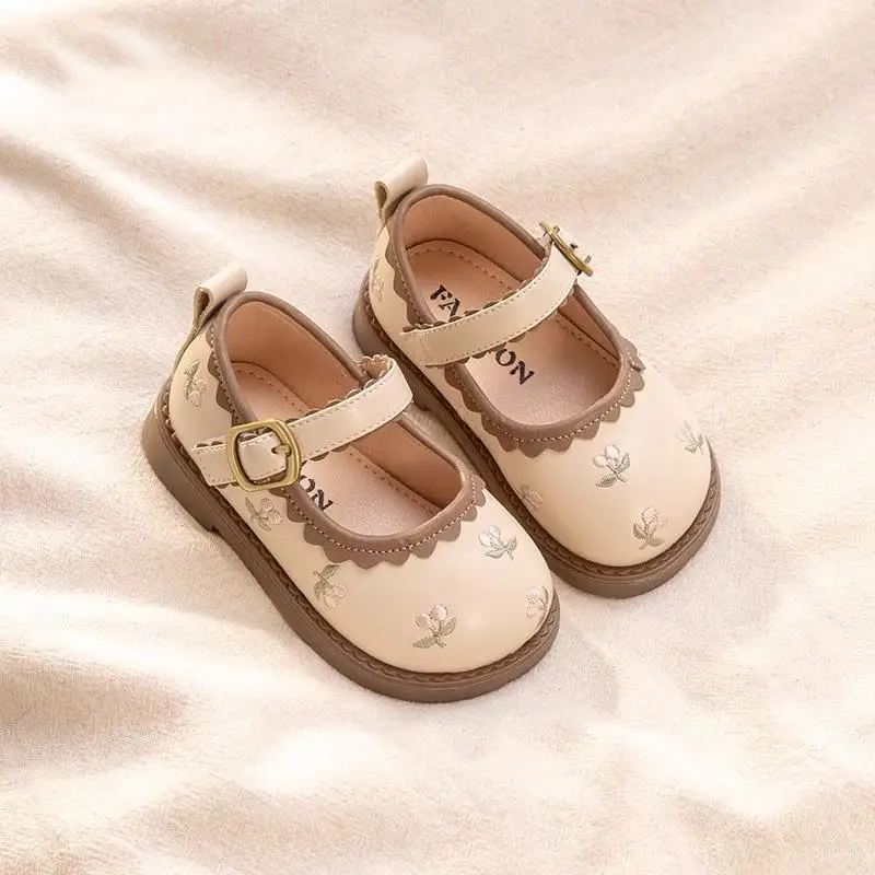 

Новые детские туфли из искусственной кожи для девочек, весна-осень 2026, дизайн «Принцесса», однослойные, с мягкой подошвой, для младенцев и малышей