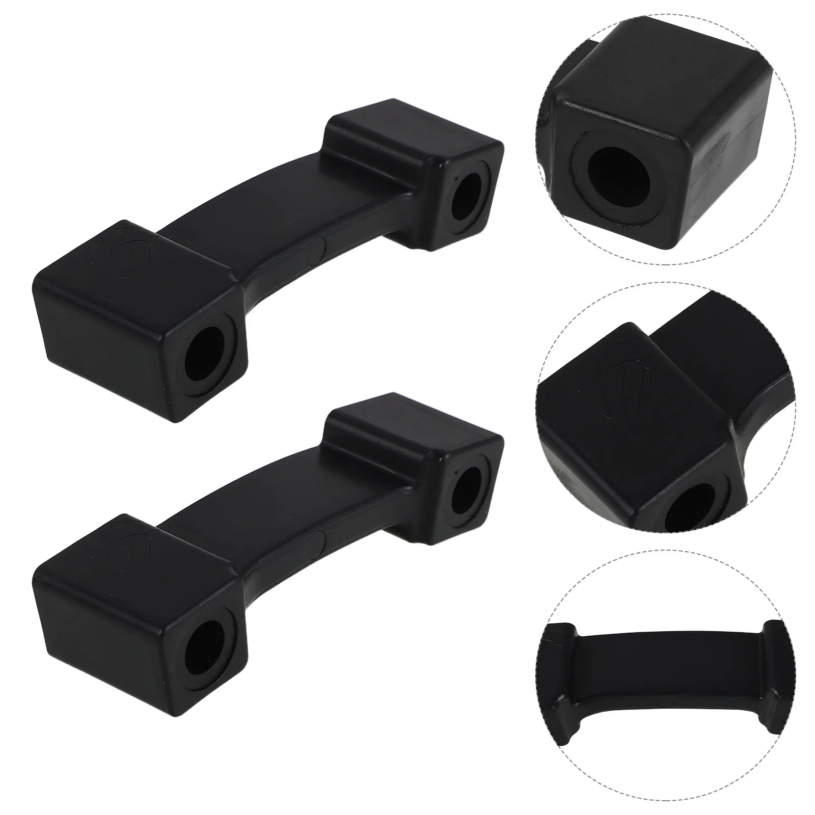 

2 Pcs Speaker Mat Stand Rubber Feet Foot Replacement I-shaped Accessories Black