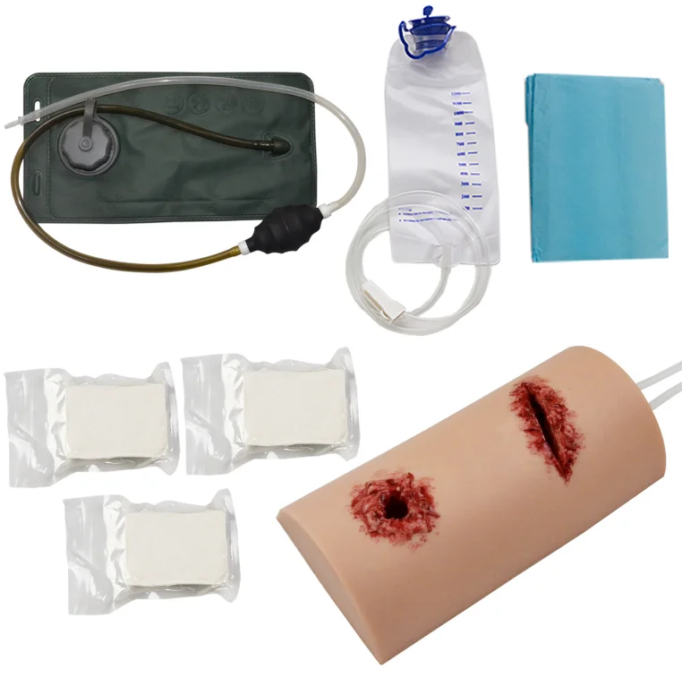 

2-In-1 Multitask Wound Packing Trainer Kit Gunshot Wound Laceration Wound Simulator Stop Bleeding Model
