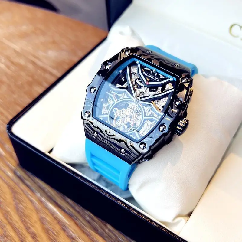 ساعة مجوفة للرجال ميكانيكية أوتوماتيكية توربيون ساعة مضيئة مقاومة للماء