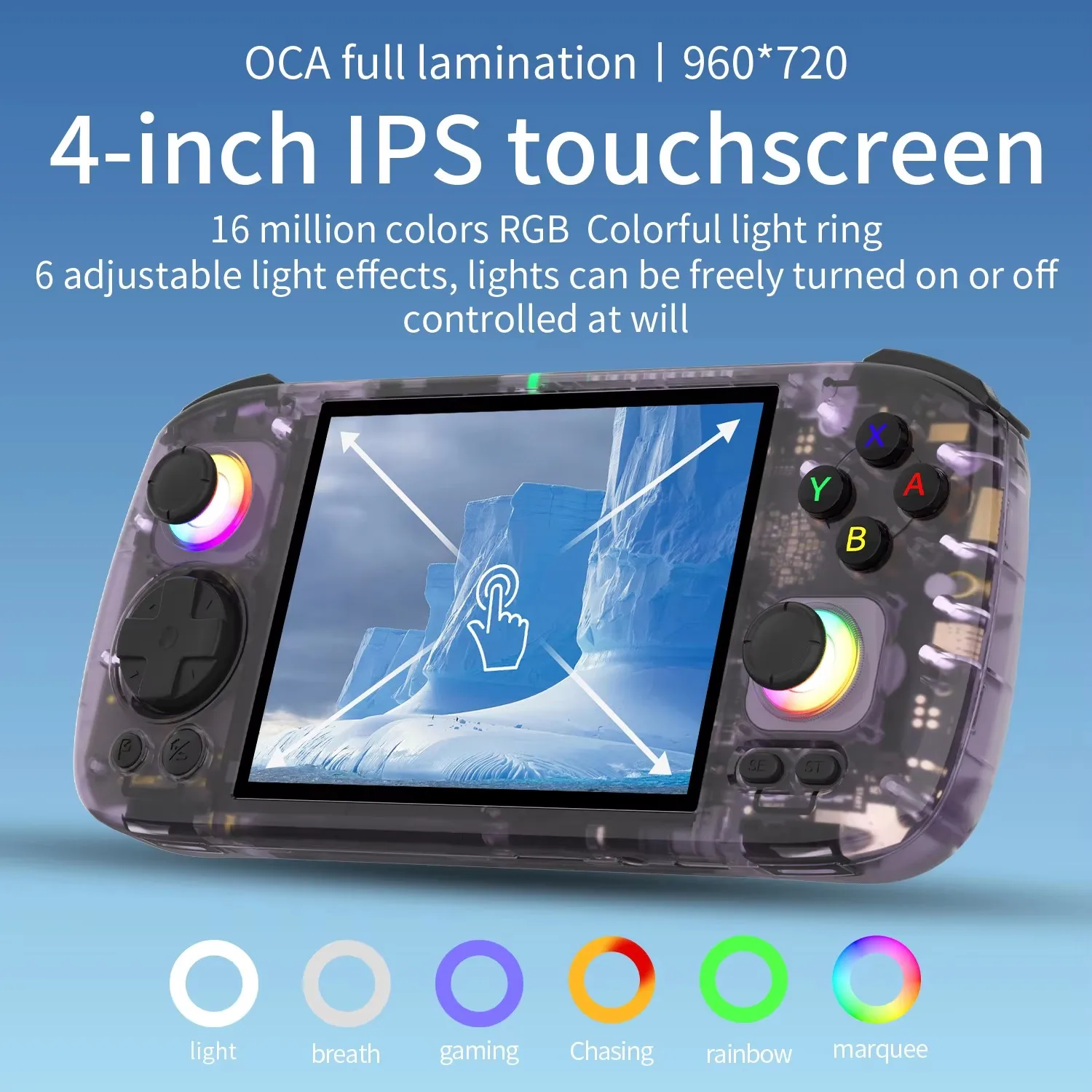 ANBERNIC RG406H RG 406H Handheld Game Console 4 Inch IPS Multi-touch Screen Android 13 8G+128G 3D Hall joystick PSP PS2 Gift