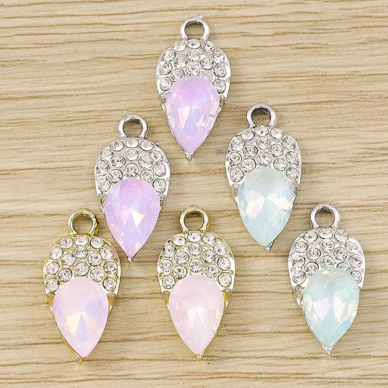 Tusember 10 قطعة 10*21 مللي متر كامل كريستال قطرات الماء دلايات المعلقات ل اليدوية قلادة أقراط صنع المجوهرات اكسسوارات