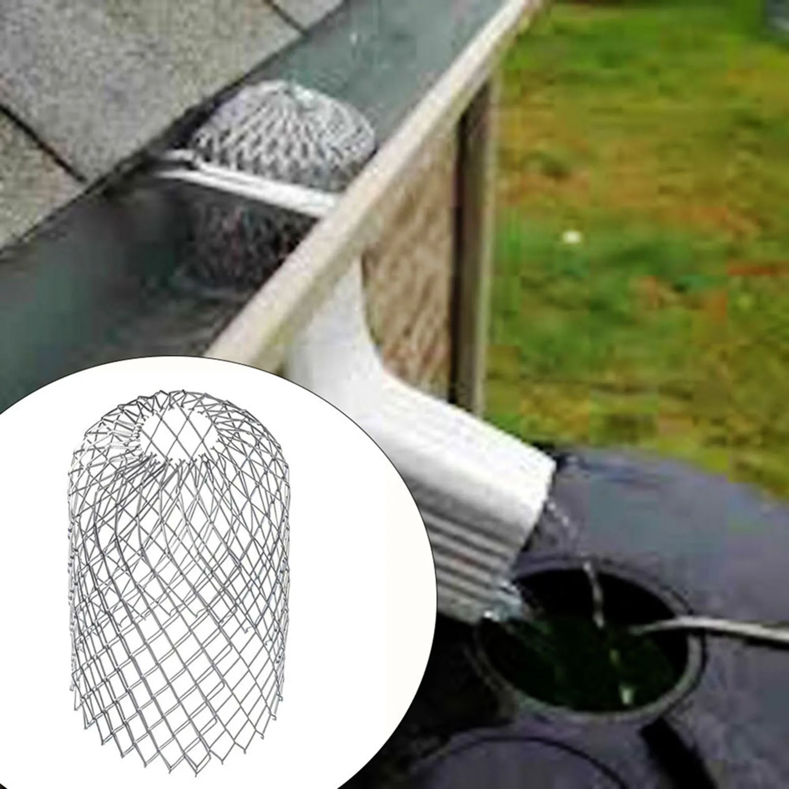 Downpipe Aluminium Protection Net Reusable Expandable Aluminium Strainer Mesh for Falling Leaves Branches