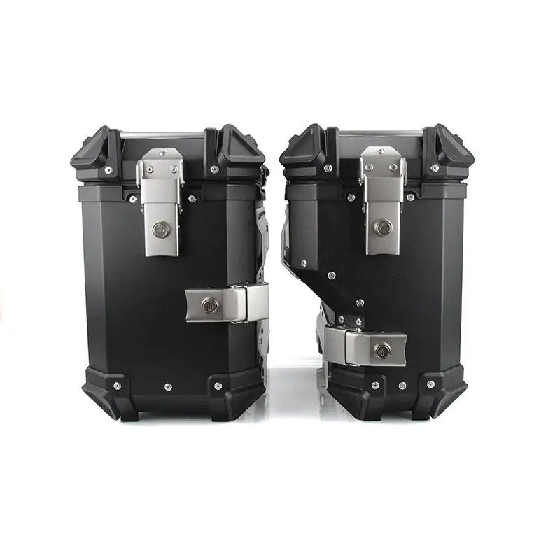 RTS 38L Motorcycle Side Pannier Luggage Trunk Case Tool Box Saddlebag Storage Saddle Bag Aluminum Universal