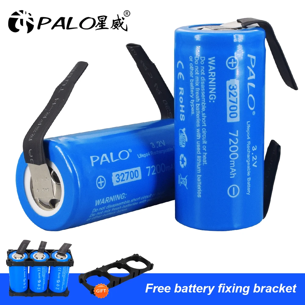 PALO 3.2V 32700 LiFePO4 Battery 35A Continuous Discharge Maximum 55A High power battery For Backup Power flashlight