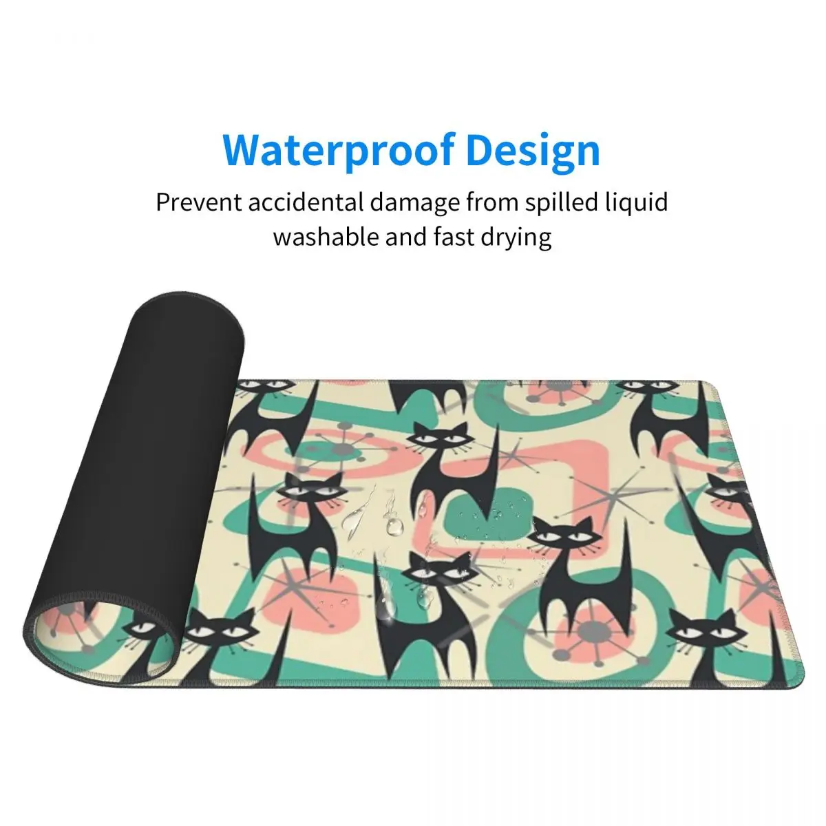 Coussinets de clavier en caoutchouc, chats atomiques