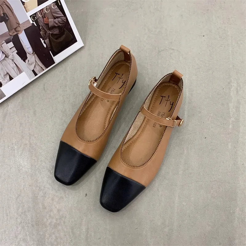 New Fashion France Stylish Square Toe Slip On Butterfly Knot Flat Shoes Elegant Buckle Mix Color Lady Flats Soft Boat Loafers