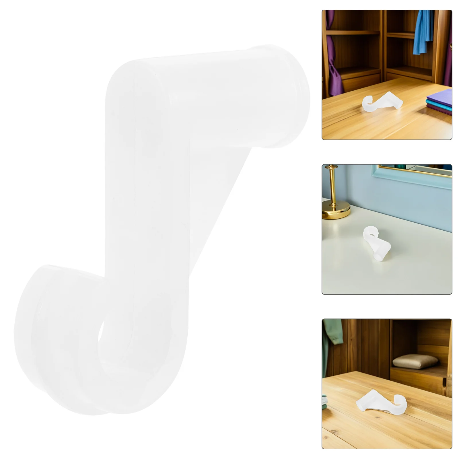 

10Pcs Wardrobe Hook Closet Rod Holder Universal Compatibility Bright Clean Appearance Heavy Duty Support Simple Installation