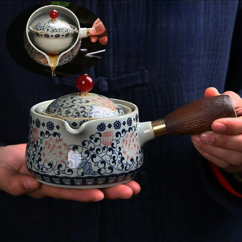Chinese Style Kung Fu Travel Ceramic Tea Set Portable Teapot Set with 360 Rotation Tea Make Teacup Cup for Tea Gift Bag 2025 New view 5