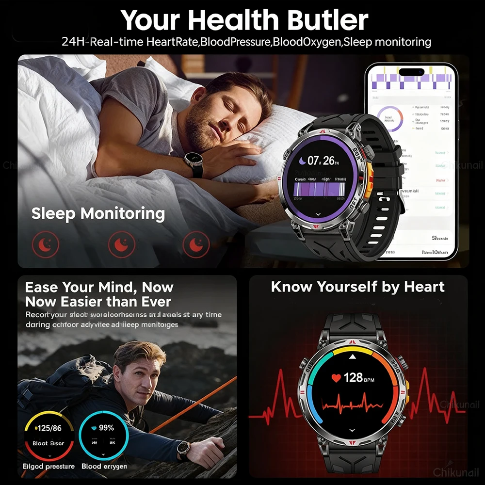 2026 جديد العسكرية الصف GPS ساعة ذكية المدمج في GPS البوصلة مقياس الارتفاع بارومتر 5ATM مقاوم للماء 650mAh الرياضة دعوة سوار الرجال #2