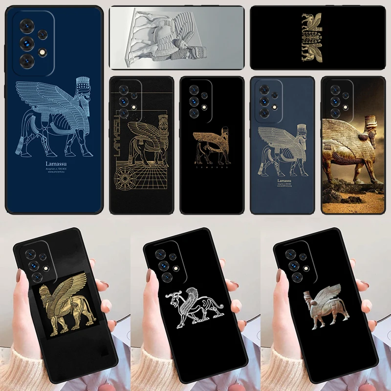 Lamassu Assyrian Winged Lion phone case For Samsung Galaxy A42 A31 A40 A51 A71 A32 A80 A91 A52 A72 A73 A20e A21S A50 A70 A11 A12