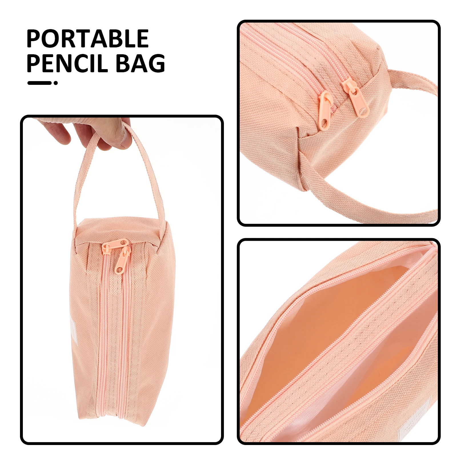 

Double Layer Pencil Bag Large Capacity Zipper Pouch Portable Lightweight Stationery Organizer Cute Pattern Multi-Function