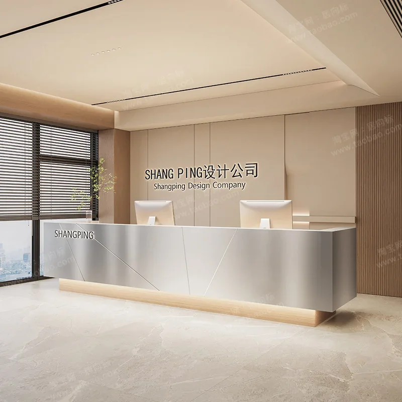 Reception Desk Luxury Hairdressing Furniture Professional Office Checkout Counter for Supermarket Shop Service Reseption Table