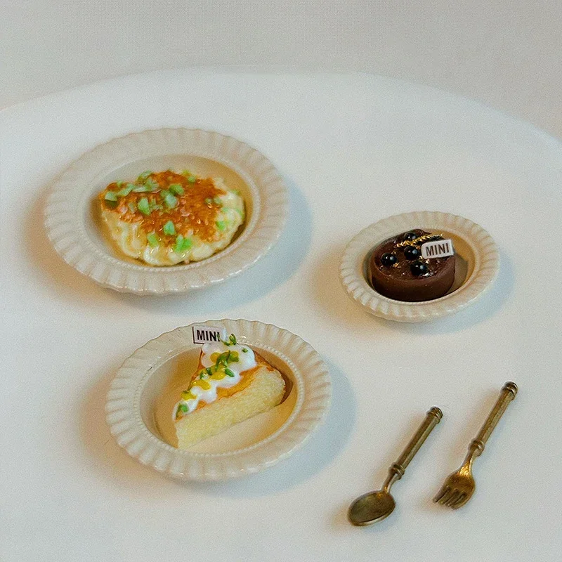 3 uds casa de muñecas en miniatura simulación plato de cocina modelo muebles accesorios para decoración de casa de muñecas niños juguetes para juego de imitación regalo