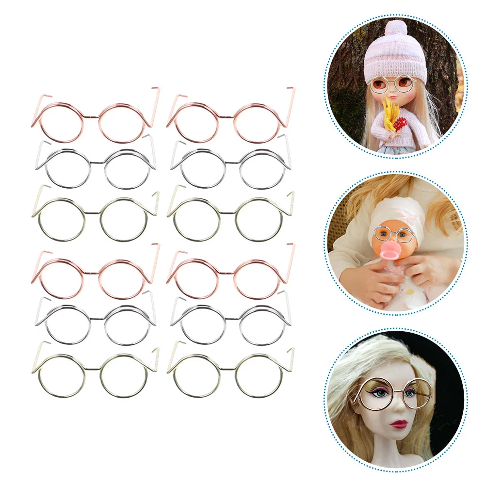 

12 Pcs Glasses Eye Eyeglasses for Dress up Props Clothing Accessories Mini Copper Wire