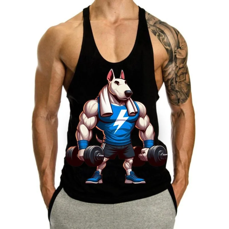 Gym Bodybuilding Fitness Westen Herren Laufen Sport Baumwolle Tank Tops Sommer Atmungsaktive Ärmellose Y Zurück Hosenträger Gürtel Unterhemd