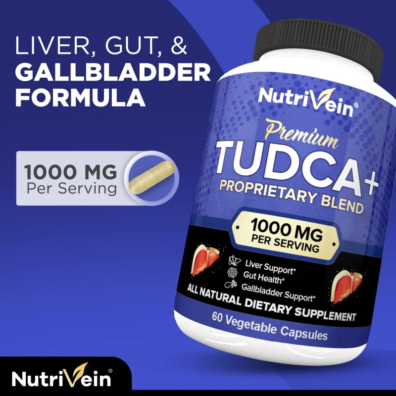 TUDCA Liver Support Supplement 1000 Mg - Antioxidant Rich, Stable Cleansing, Liver Health* Gallbladder Support