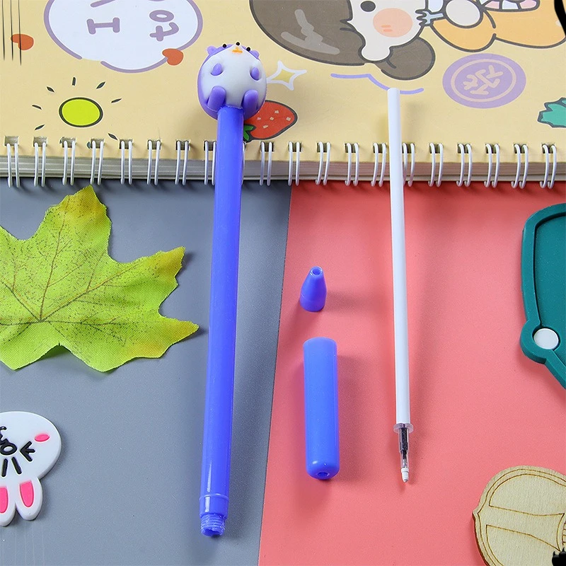 12 Pcs Cartoon Gel Pens Set for Students Creative Learning Stationery Pen Cute Hamster Prize Gift Back To School