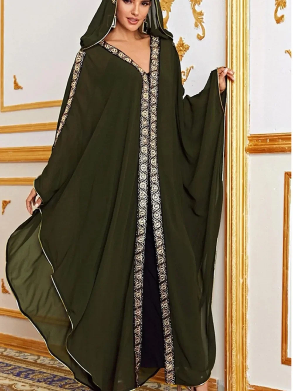 Eid Muslimischen Chiffon Mit Kapuze Kleid Frauen Abaya Party Kleider Ramadan Afrikanische Vestidos Largos Kaftan Islam Dubai Arabischen Lange Robe 2026