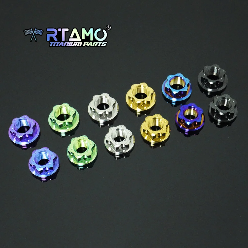 RTAMO M10 M12 Gr5 Titanmutter Bremspumpenhebelmutter für Motorrad Fahrrad Direkt Modifiziert 1 Stück – Detail 2