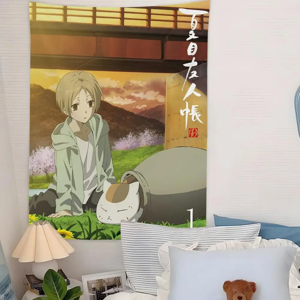 N-Natsume Y-Yuujinchou Tapestry Microfiber Background Art Decor For Bedroom Living Room  Outdoor Festival Wall Decor