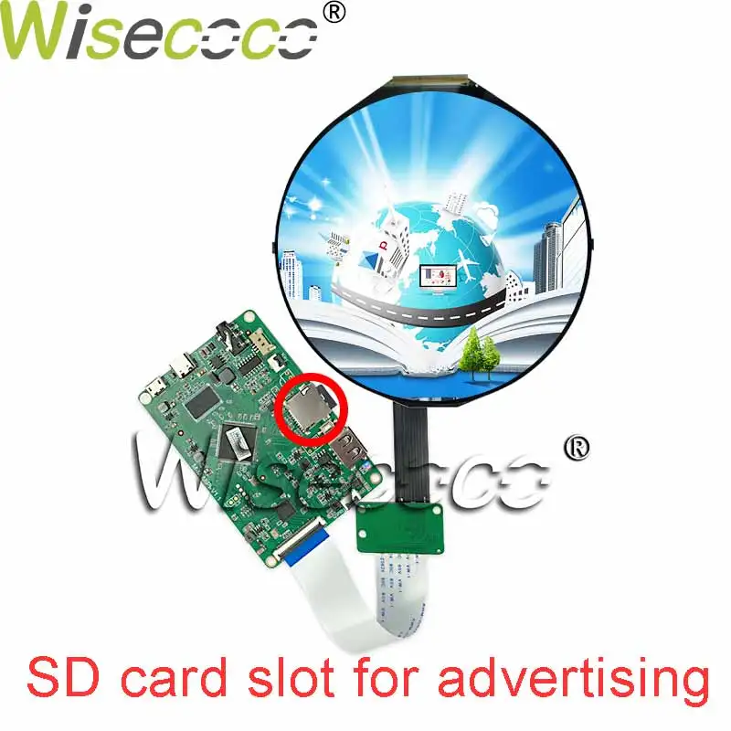 

Round LCD Display FHD 5 Inch IPS sRGB Screen 1080P SD Card Slot Advertising MIPI Driver Board 60HZ Module Raspberry Pi Wisecoco