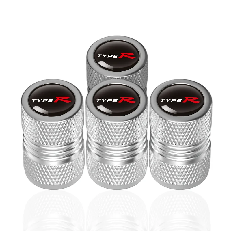 4Pcs Car TypeR Tire Wheel Valve Caps Tyre Rim Stem Covers For Honda Civic TYPE R CRV HRV Accord Fit Accessories