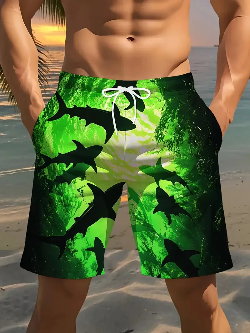 

Men's Beach Shorts 3D Shark Print Swimming Shorts For Men New Summer Street Wear Quick Drying Harajuku Y2k Trunks Dropshipping