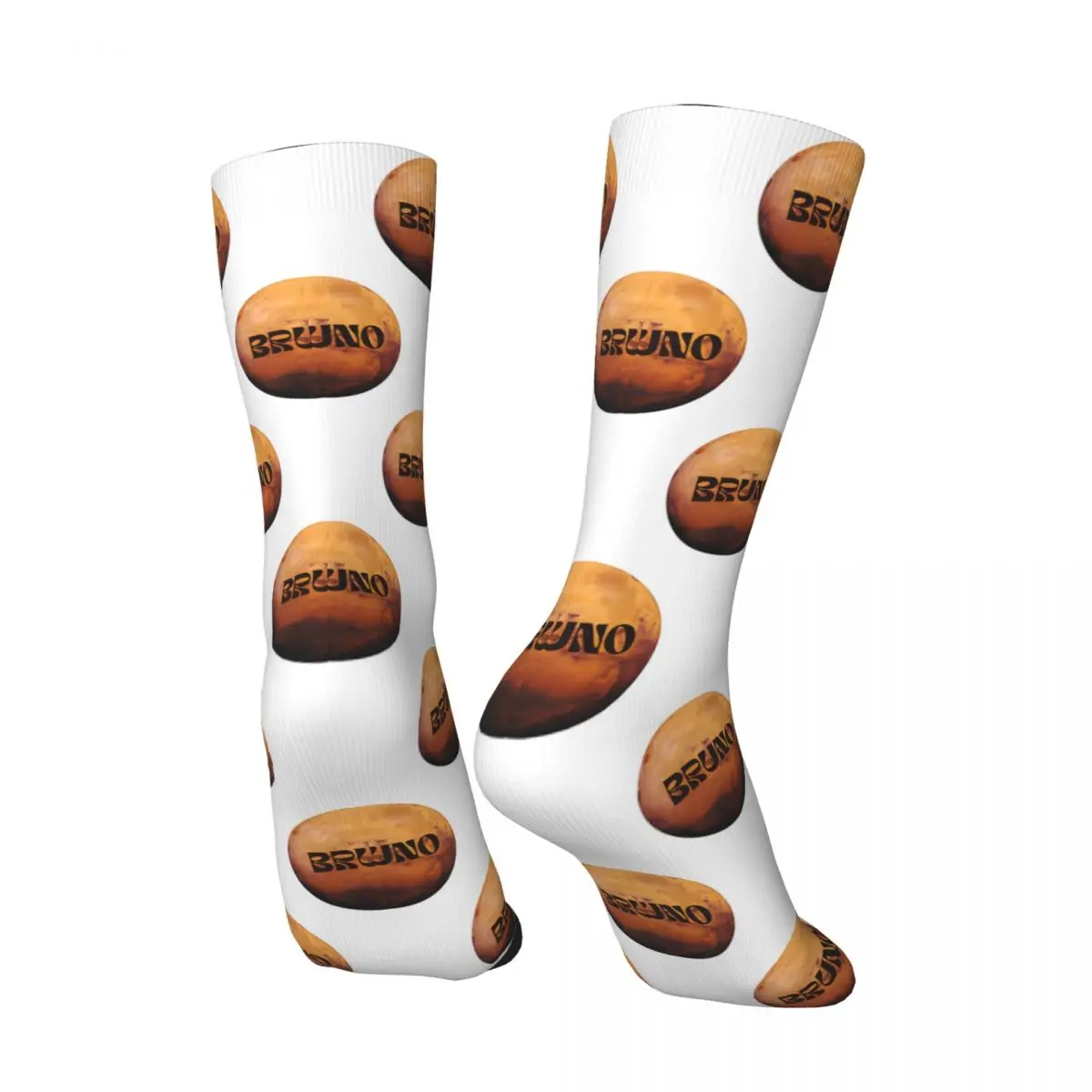 Funny Crazy compression Metal Sock for Men Hip Hop Harajuku Bruno Mars Happy Seamless Pattern Printed Boys Crew Sock Casual Gift