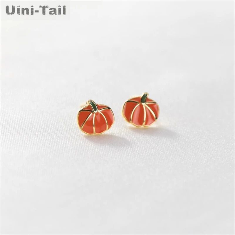 Uini-Tail hot selling new product 925 Tibetan silver sweet lovely delicate pumpkin earrings fashion trend dynamic high quality