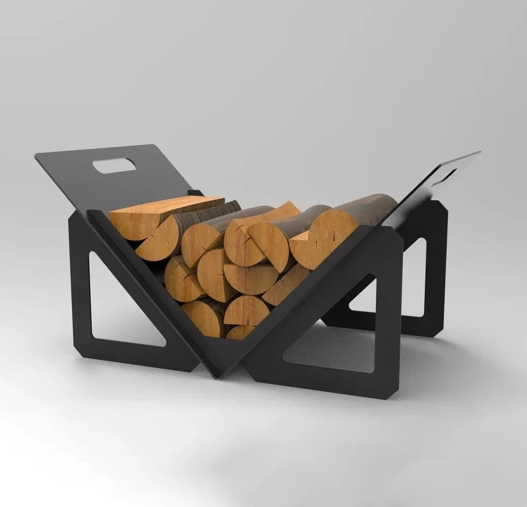 New Design Firewood Log Rack Metal Firewood Storage Holder for Courtyard  Fireplace Stoven