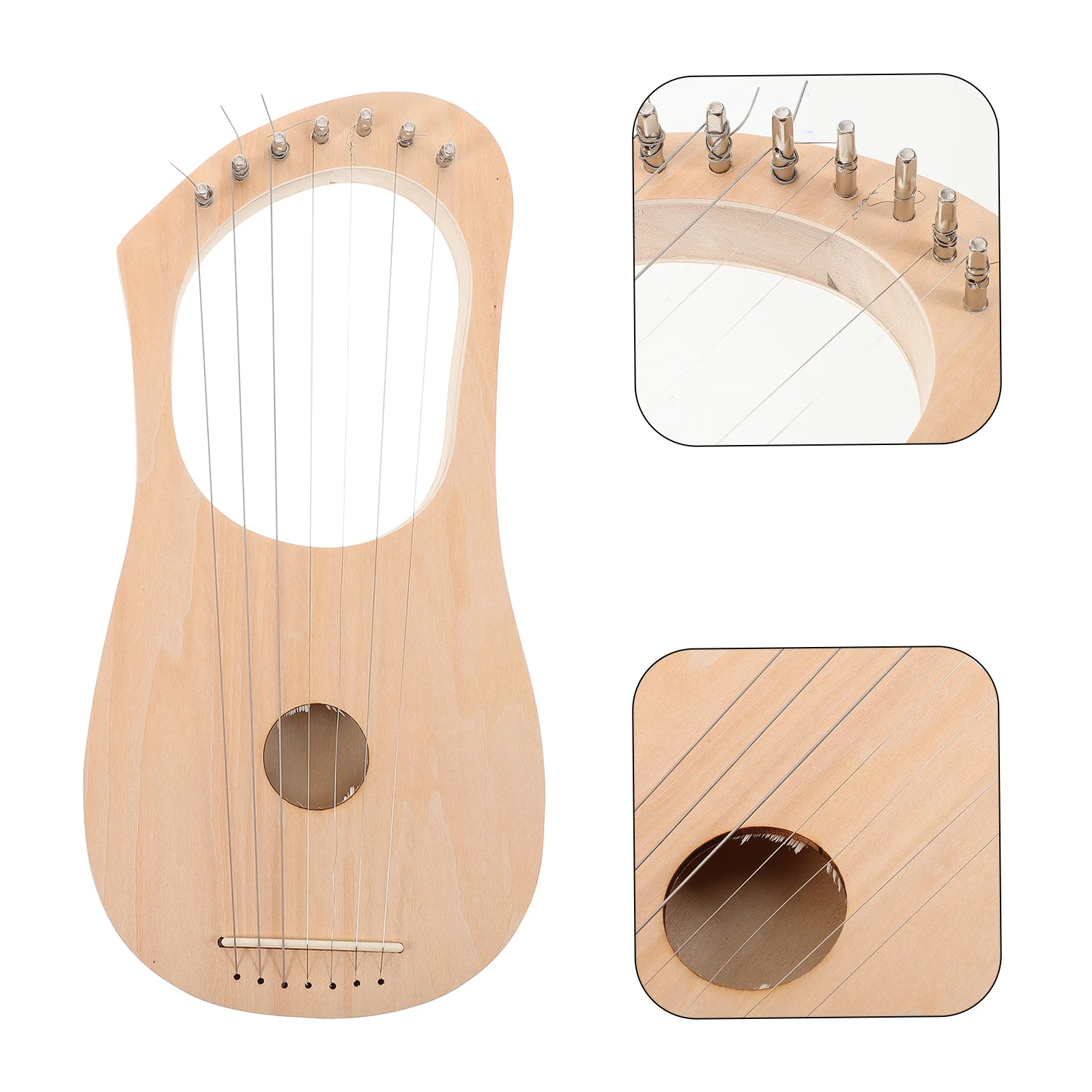 

Diy Wooden Lyre Harp Kit 7 String Unfinished Basswood Instrument For Adults Handmade Music Craft Assembly Puzzle