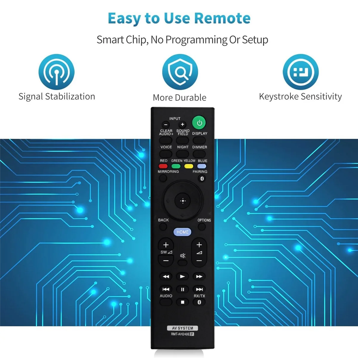 RMT-AH240E Remote Control Replace for Sony Soundbar SA-NT5 SA-WCT790 SA-CT790 HT-XT2 HT-CT790 HT-NT5 RMTAH240E