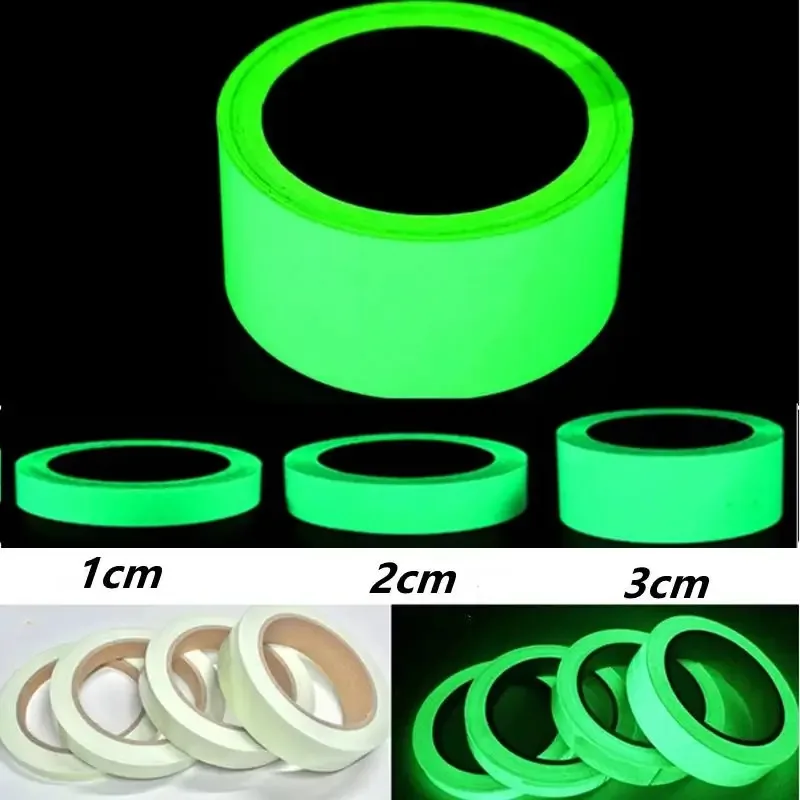 1/4pc Luminous Tape 3m Deep Green Self-Adhesive Tape Night Vision Night Light Safety Warning Security Stage Home Decoration Tape
