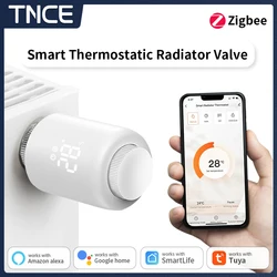 TNCE zigbee3.0 TRV, tuya Radiator Actuator Thermostat, Smart Programmable Temperature Heater Valve, Voice for alice alexa google