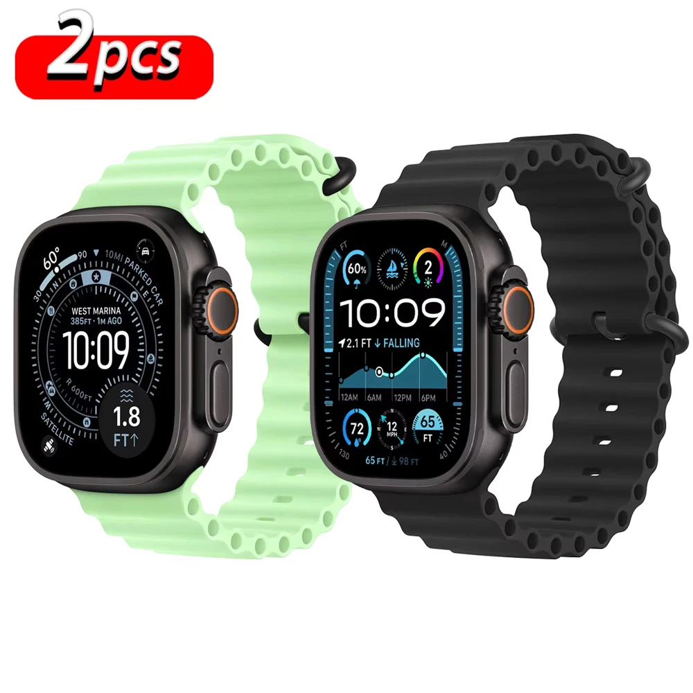 Officiële Ocean band voor Apple Watch banden Ultra 3 2 49mm 46mm 44mm 40mm 42 41 45 sport armband iWatch Series 11 10 9 7 8 6 SE3