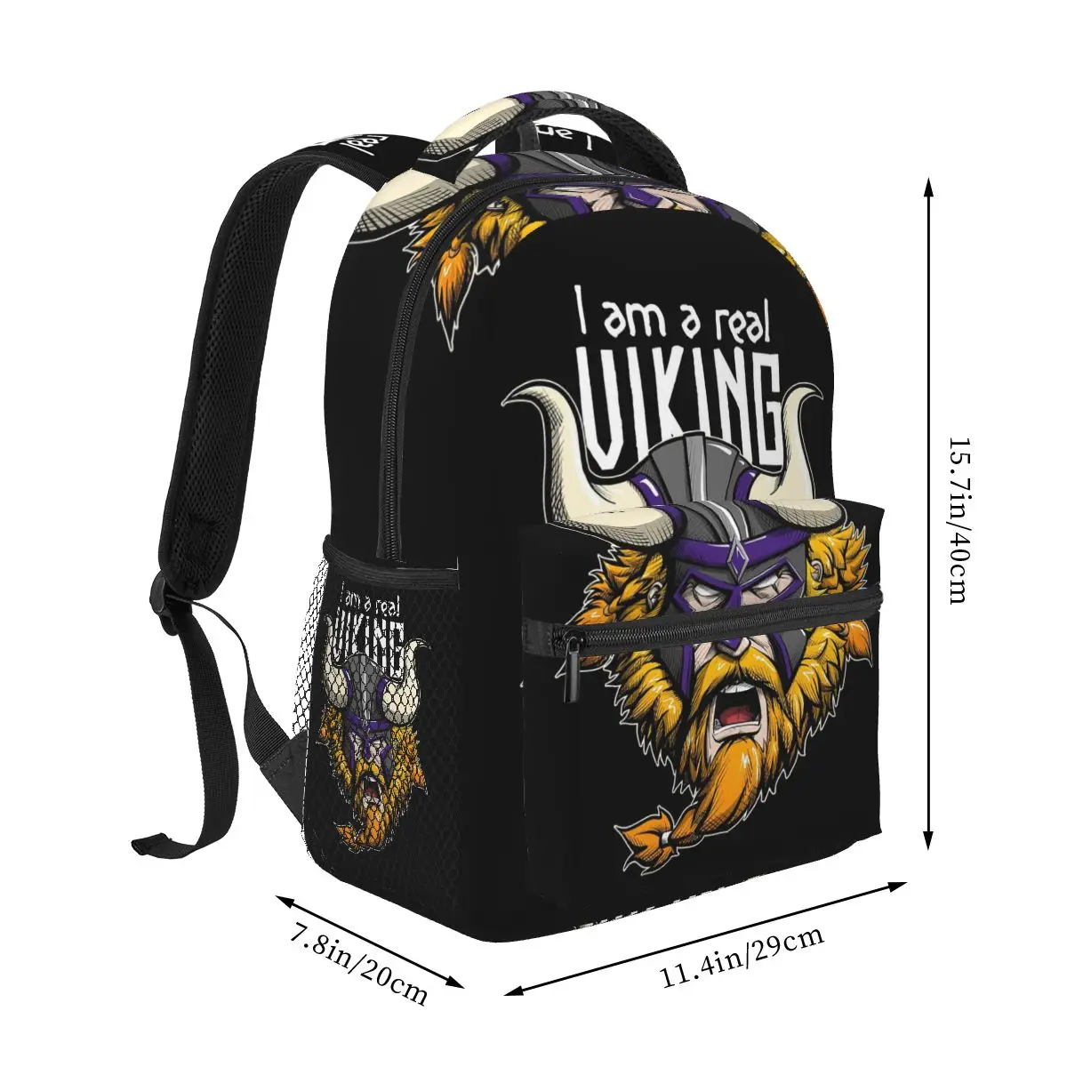 Angry Viking Head For Nordic Beard Warrior Lovers Student Backpack School Bag Travel Daypack for Men Women Bookbag Shoulder Bags