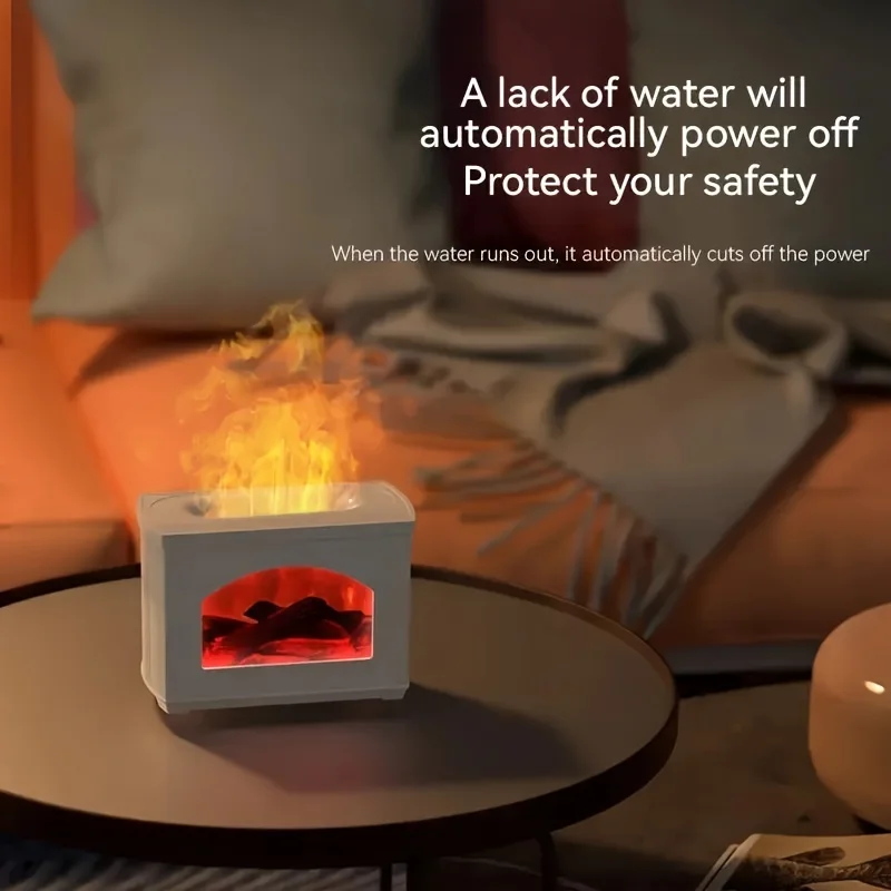 

1pc 9.13oz Simulation Fireplace Humidifier Cool Mist USB Flame Air Humidifier Air Fresheners For Car Classroom School Bedroom Of