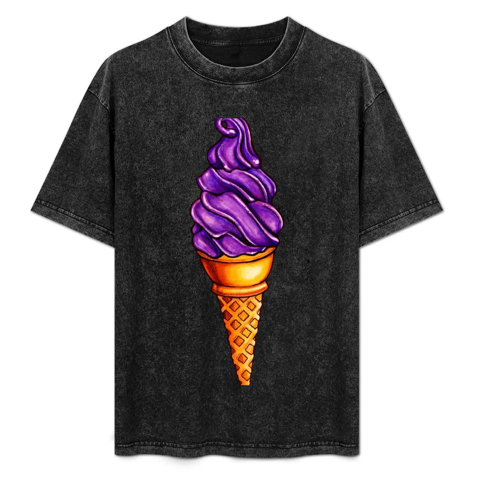 

Purple Ice Cream Pattern T-Shirt Simple Trendy Casual T-Shirt