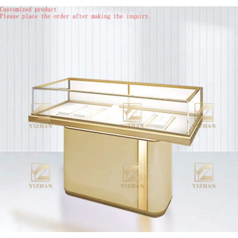 

Изготовленная на заказ. Индивидуальная стеклянная витрина для ювелирных изделий. Фабрика бренда для максимального привлекательного отображения. Подставка для ювелирных изделий Gold Jewe