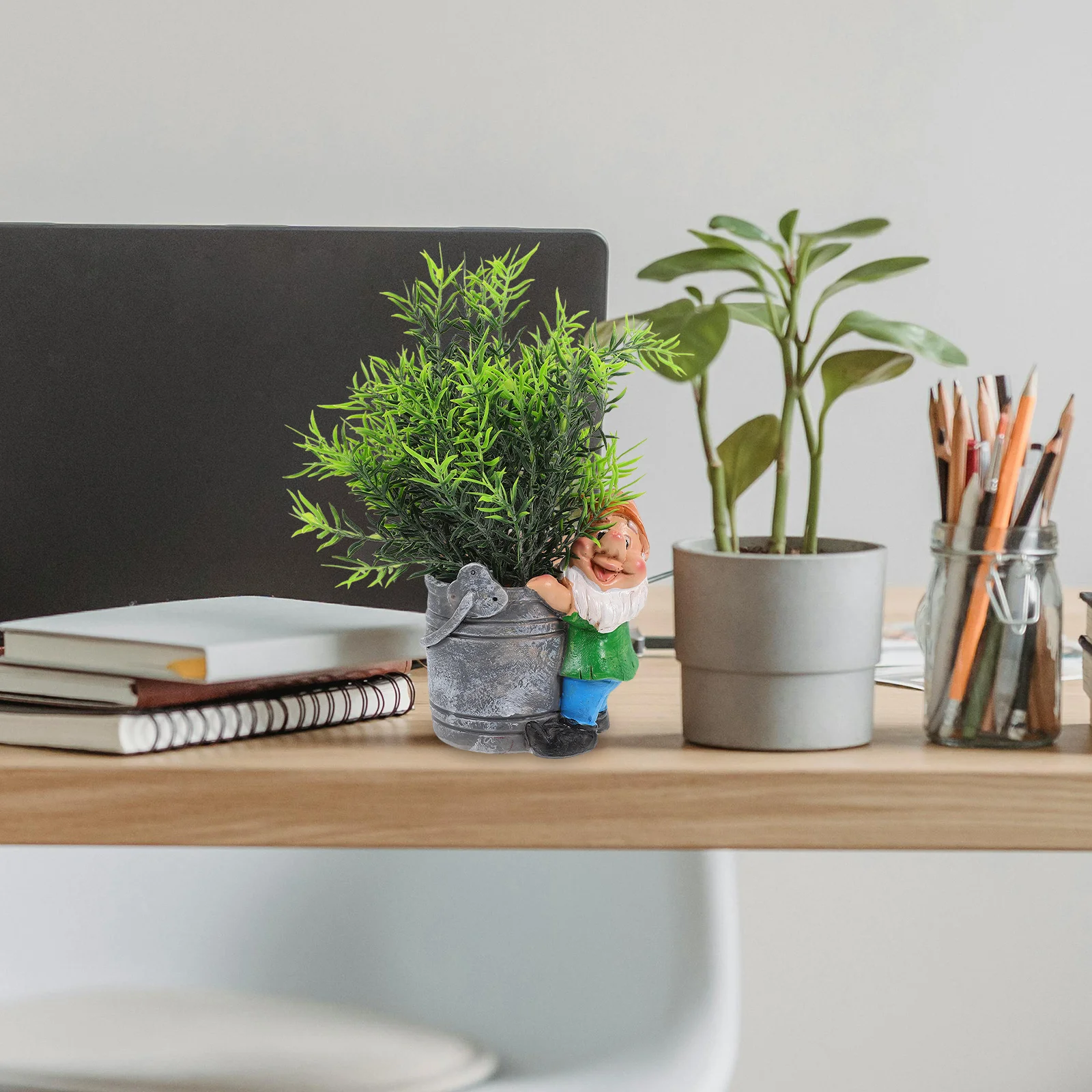 

1pc Resin Flower Pot Elf Dwarf Garden Gnome Statue For Succulents Decorative Indoor Outdoor Planter Creative Household Plant Pot