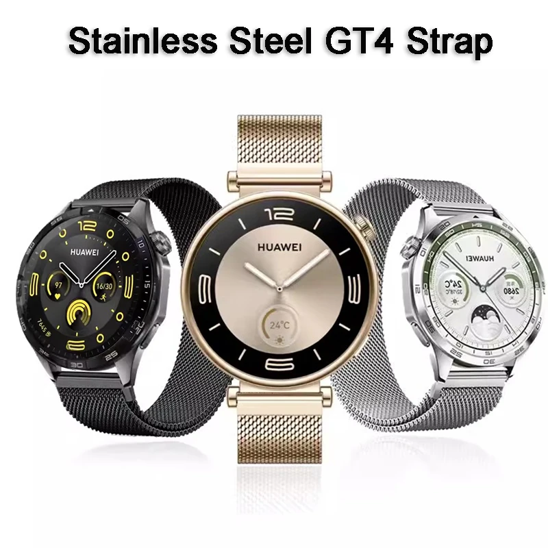 

18mm / 22mm Stainless Steel Strap for Huawei Watch GT4 41mm GT4 46mm Strap Bracelet for Huawei GT3 GT2 GT 2Pro 3Pro Watchbands