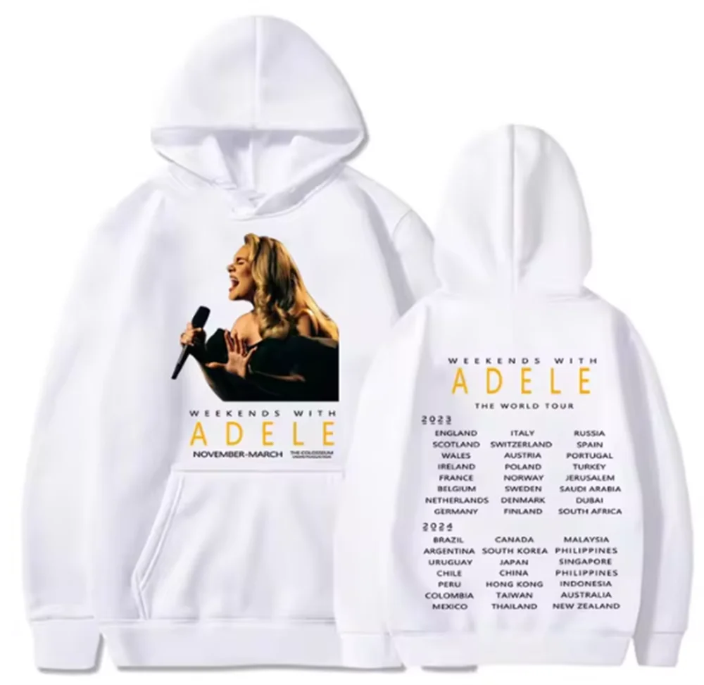 Adele Munich Tour 2024 Weekends with Adele Hoodie Pullover Tops Long Sleeve Sportswear Girls Clothing Casual Loose Sweatshirt