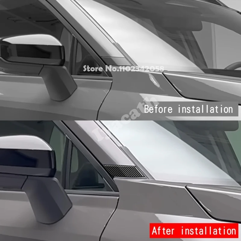 FOR TOYOTA RAV4 RAV 4 2026 2027ABS carbonfiber black Front Window A-pillar decorative strip panel Car Exterior Accessories